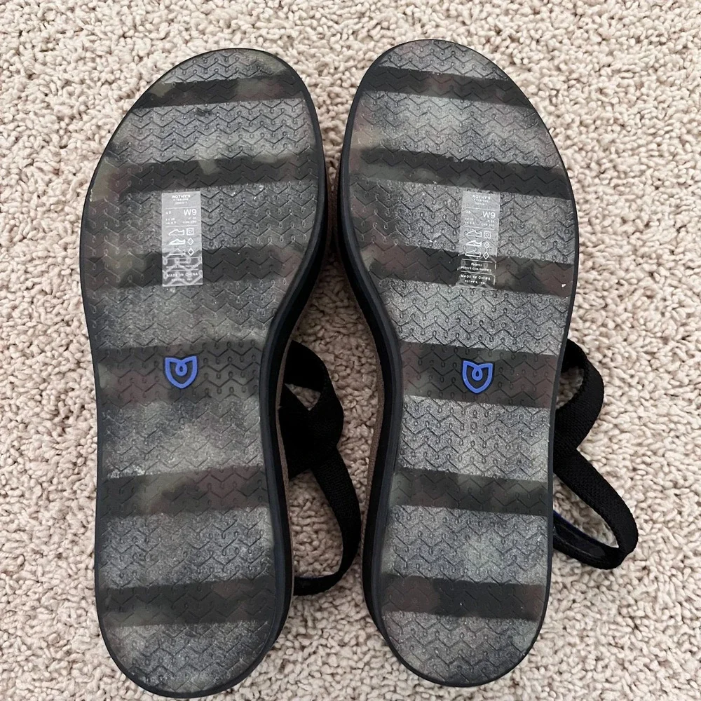 ROTHYS The Lightweight Wedge Platform Sandal Black Women's Size 9 W9